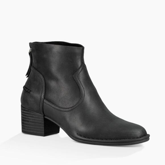 Ugg Bandara Leather Ankle Boot Stye 1098310 Black 9 EUC - Picture 5 of 10